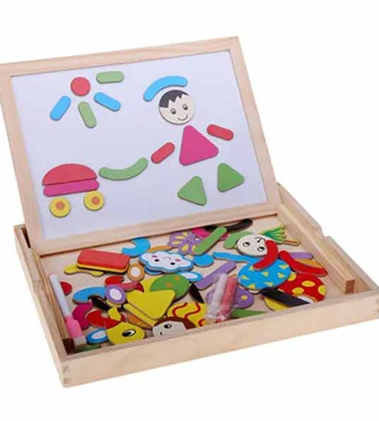 Magnetic Jigsaw Double Side Board Puzzle Games - Multicolour