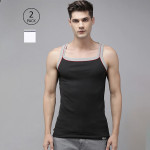 Men Pack of 2 Solid Pure Cotton Innerwear Vests