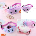 ALMOSTHERE® CY-005 Unicorn Fur Waist Bag with Adustable Belt Cute Unicorn Soft Shoulder Belt Bag Storage Bag Travel Pouch Makeup Bag for Girls Small P