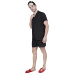 Black Solid Sleepwear Set (Get Free Face Mask Inside)