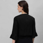 Women Black Crop Shrug