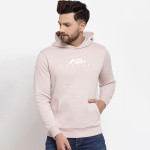 Men Pink Printed Hooded Sweatshirt