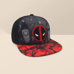 Men Red & Black Deadpool Printed Cotton Baseball Cap