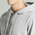 The Lifestyle Co Men Grey Melange Solid Hooded Sweatshirt