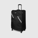 Unisex Black & White Striped Hard Suitcase Trolley Bag 96 L