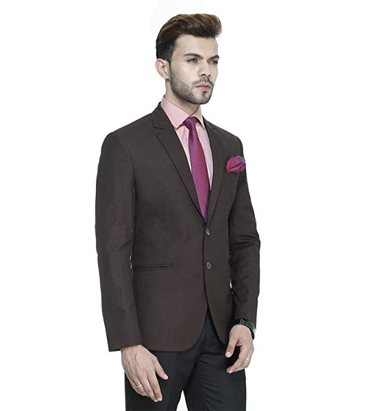 MANQ Men's Slim Fit Single Breasted Blazer