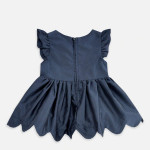 Pantaloons Girls Baby Navy Blue Solid Cotton Dress