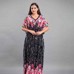 Black Printed Maxi Nightdress