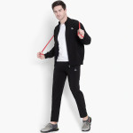 Men Solid Slim-Fit Sport Essentials Mock Collar Track Suit