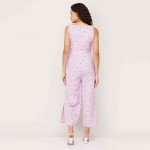 "Women Printed Belt-Detail Jumpsuit "