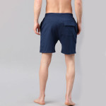 Men Navy Blue Solid Regular Fit Yoga Sustainable Shorts