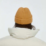 Men Yellow Rib Knit Hat